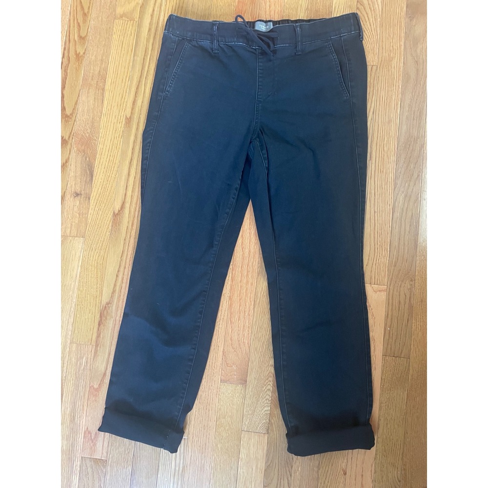 Torrid Weekend Boyfriend Straight Super Soft Black Pants Cuffed Drawstring 1T
